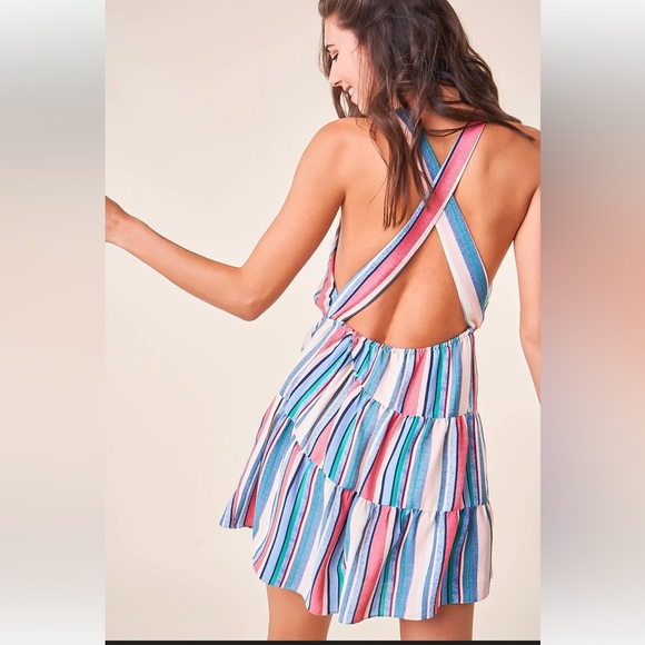 Sugar Lips Samba Striped Cross Back Halter Dress - Picture 5 of 5